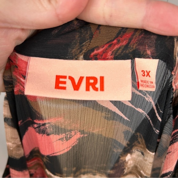 NEW EVRI Multicolor Black Fit & Flare Midi Dress with Bow Tie Plus Size 3X - Picture 13 of 17